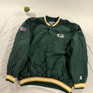 Vintage 90s NFL ProLine Starter Green Bay Packers Windbreaker Pullover Size 2XL